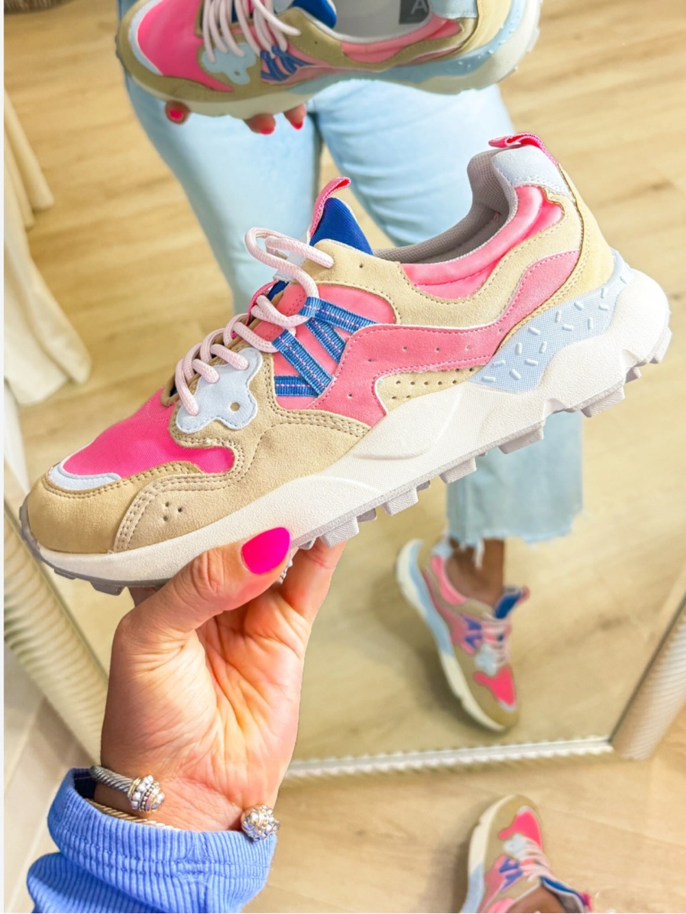 MIA Pink and Tan Women's Fashion Sneakers